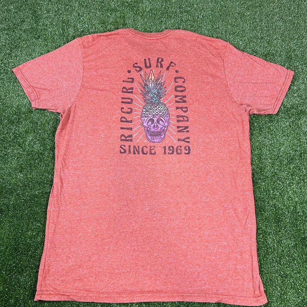 Rip-curl Men's Orange and Red T-shirt